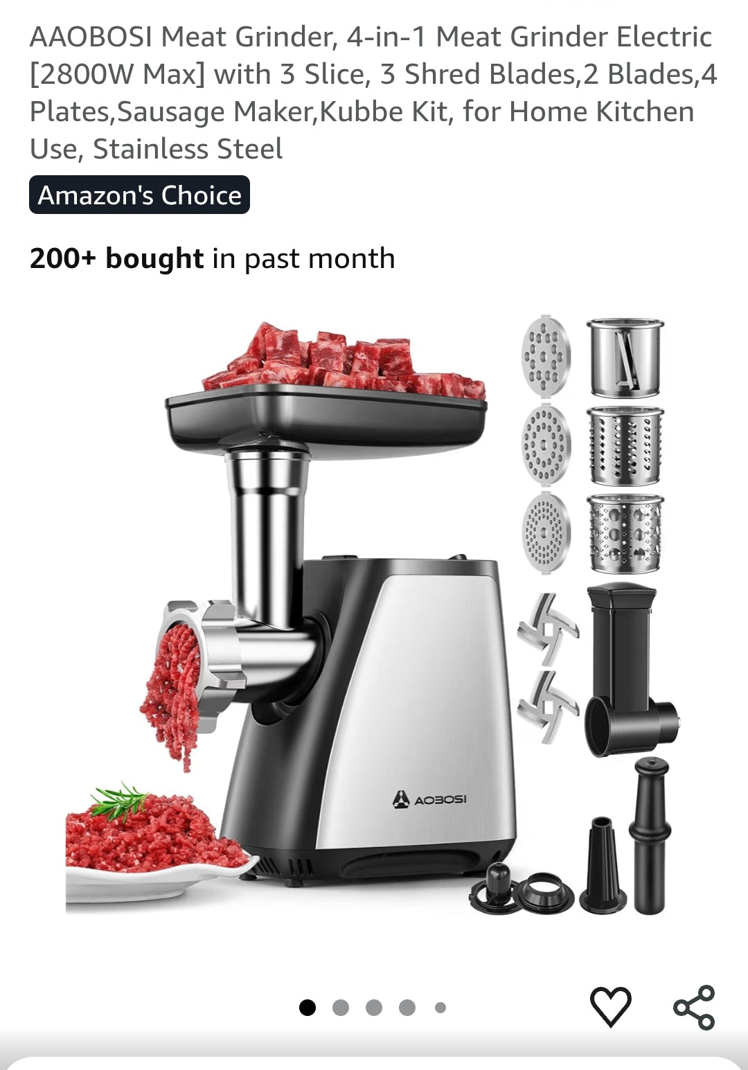 Aaobsoi 4 in 1 meat grinder